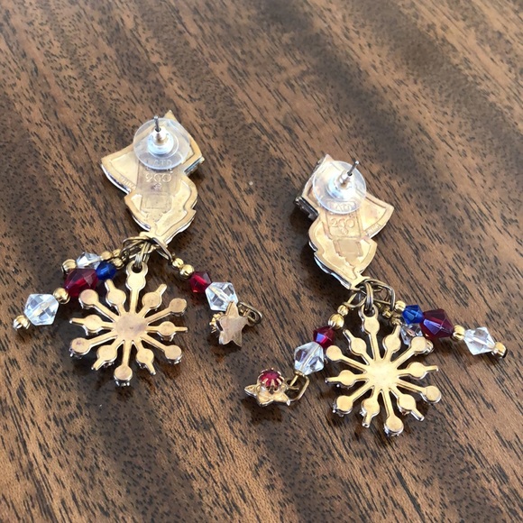 Vintage Lunch at the Ritz patriotic pierced fireworks earrings - Picture 4 of 15